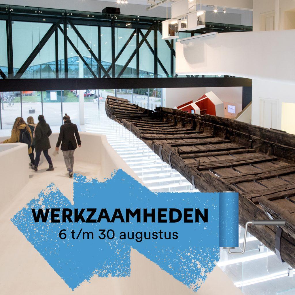 Van 6 t/m 30 augustus vinden er schilderwerkzaamheden plaats aan de hellingbaan in het Paviljoen. Om het 2000 jaar oude Romeinse schip goed te beschermen tijdens deze werkzaamheden, wordt het tijdelijk volledig ingepakt. Ook de vitrines met de scheepsinventaris zijn in deze periode niet zichtbaar. Daarnaast is de tijdelijke tentoonstelling Creatie van het Castellum gedurende deze weken niet bereikbaar.

Hoewel dit deel van het museum even niet te bezoeken is, blijft er gelukkig nog veel te ontdekken. De rest van het museum is gewoon open, waaronder:

 	de tentoonstelling 3000 jaar wonen en werken
 	de Houtkamer met bijzondere vondsten en verhalen
 	de omwalling en het buitenterrein

Je kunt dus nog steeds volop genieten van het museum en de geschiedenis van het Castellum. Na 30 augustus is het schip weer volledig te bewonderen en is ook de tijdelijke expositie weer toegankelijk.